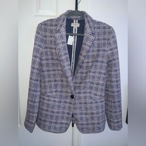 Loft outlet purple plaid blazer 10